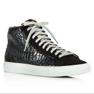 P448 Black metallic high top sneaker